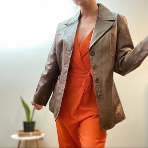 90s VINTAGE CHOCOLATE BROWN WILSONS LEATHER JACKET